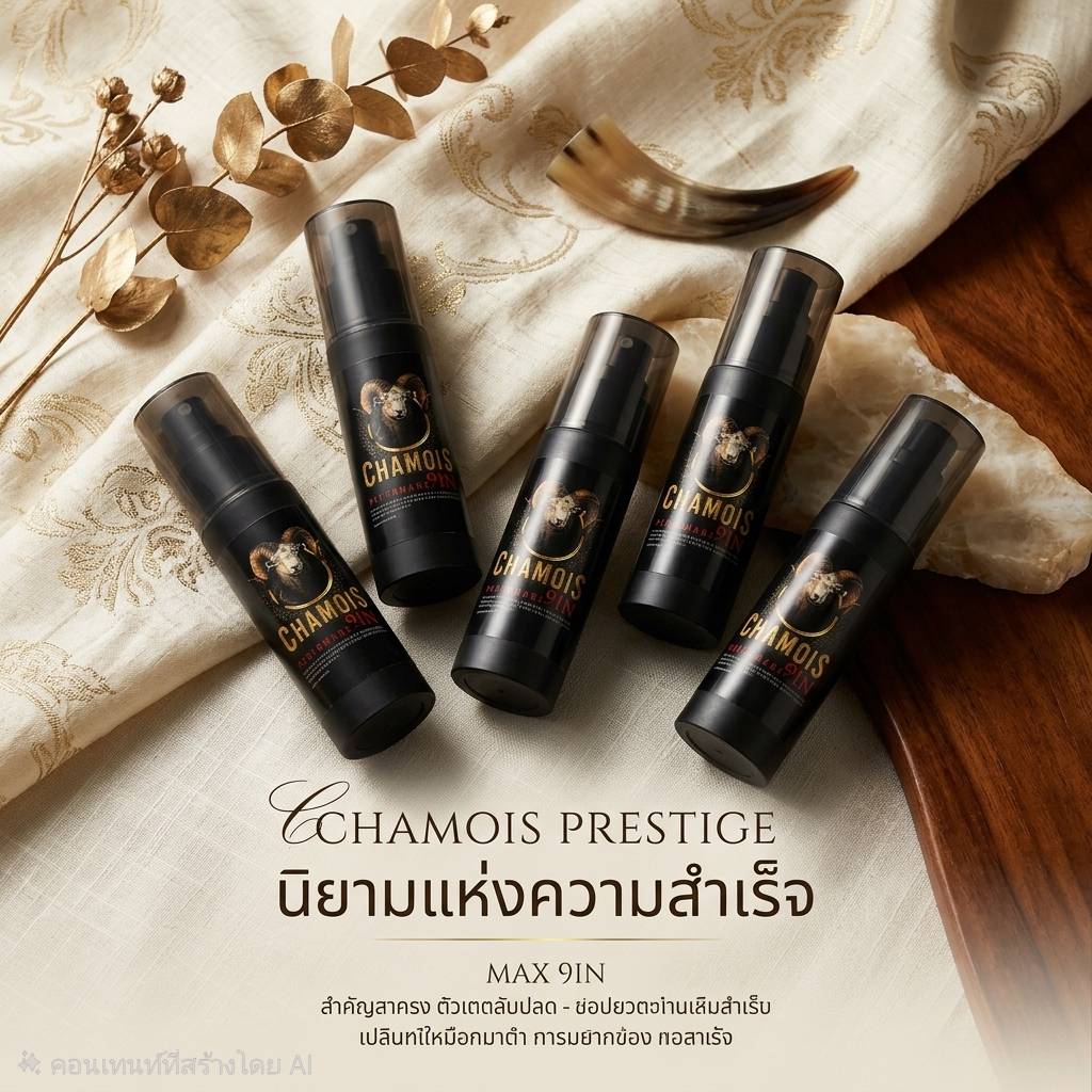 โปรโมชั่นเซต 5 ขวด Chamois น้ำมันเลียงผาสำหรับผู้ชาย